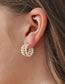 Fashion Gold Alloy Pearl Multilayer C-shaped Stud Earrings