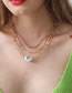 Fashion Gold Alloy Chain Print Pearl Multilayer Necklace