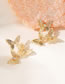 Fashion Gold Alloy Butterfly Stud Earrings
