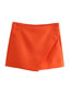 Fashion Orange Solid Color Asymmetric Culottes