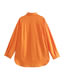 Fashion Orange Solid Buttoned Long-sleeve Shirt
