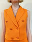 Fashion Orange Solid Color Sleeveless Suit Vest