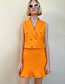 Fashion Orange Solid Color Lace Skirt