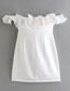 Fashion White Solid Color Fungus Flower One-shoulder Dress