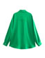 Fashion Green Silk Satin Long-sleeve Shirt Jacket