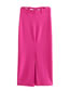 Fashion Fuchsia Solid Color Belt Straight Midi Skirt