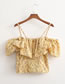 Fashion Yellow Floral Floral Irregular Lace Sling Top