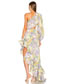 Fashion Floral One Shoulder Cutout Asymmetric Lace Dress
