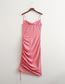 Fashion Pink Leopard Print Pink Leopard Drawstring Dress