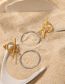 Fashion Gold Stainless Steel Ot Buckle Colorblock Earrings