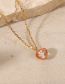 Fashion Gold Stainless Steel Glass Heart Necklace