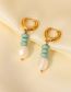 Fashion Gold Stainless Steel Pearl Beaded Earrings