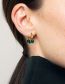 Fashion Green Stainless Steel Beaded Tassel Earrings