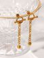 Fashion Gold Stainless Steel Ot Buckle Chain Stud Earrings