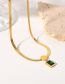 Fashion Gold Stainless Steel Square Necklace