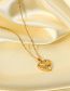 Fashion Gold Stainless Steel Pleated Heart Necklace