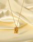 Fashion Gold Stainless Steel Diamond Square Tag Necklace
