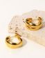 Fashion Gold Stainless Steel Double Layer C-shaped Stud Earrings