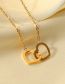 Fashion Gold Stainless Steel Double Heart Necklace
