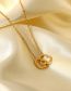 Fashion Gold Stainless Steel Double Heart Necklace