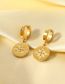Fashion Gold Stainless Steel Eight-pointed Star Round Earrings