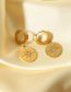 Fashion Gold Stainless Steel Eight-pointed Star Round Earrings