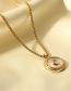 Fashion Gold Stainless Steel Moon Round Necklace