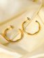 Fashion Gold Stainless Steel Bamboo C Type Stud Earrings
