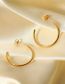 Fashion Gold Stainless Steel C Shape Glossy Stud Earrings
