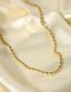 Fashion Gold Stainless Steel Oval Bead Necklace