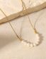 Fashion Gold Stainless Steel Pearl Panel Necklace