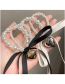 Fashion Creamy-white Geometric Heart Bow Pearl Hair Rope