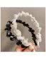 Fashion White Yarn + White Crystal Geometric Diamond Mesh Braided Headband