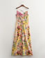 Fashion Yellow Flower Printed Slip Dress