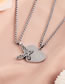 Fashion Silver Titanium Steel Heart Butterfly Necklace Set