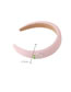 Fashion Pink Fabric Twill Pearl Flower Sponge Wide Side Headband