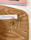 Fashion Pink Resin Flower Geometric Tassel Drop Earrings