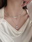 Fashion Silver Solid Copper Geometric Letter Snake Bone Chain Double Layer Necklace