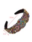 Fashion Color 7 Fabric Alloy Diamond Thread Round Headband