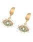 Fashion Light Green Alloy Diamond Pearl Eye Stud Earrings