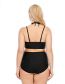 Fashion Black Polyester Cutout Halter High Waist Split Swimsuit