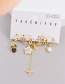 Fashion Color 6-piece Set Of Copper Inlaid Zirconium Oil Drop Flower Pearl Earrings