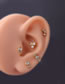 Fashion Gold 10 Titanium Steel Set Zirconium Geometric Pierced Stud Earrings