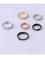 Fashion 708-silver Titanium Steel Double Row Zirconium Closed Mouth Piercing Nose Ring