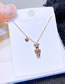 Fashion Rose Gold Pure Copper Bear Heart Necklace