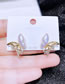 Fashion Gold Copper Inlaid Zirconium Mermaid Pearl Butterfly Stud Earrings