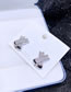 Fashion Silver Bronze Zirconium Geometric Stud Earrings