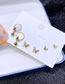 Fashion Gold Copper Inlaid Zirconium Butterfly Stud Earrings Set
