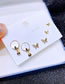 Fashion Gold Copper Inlaid Zirconium Butterfly Stud Earrings Set