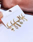 Fashion Gold Bronze Zirconium Popsicle Lettering Sunglass Earring Set